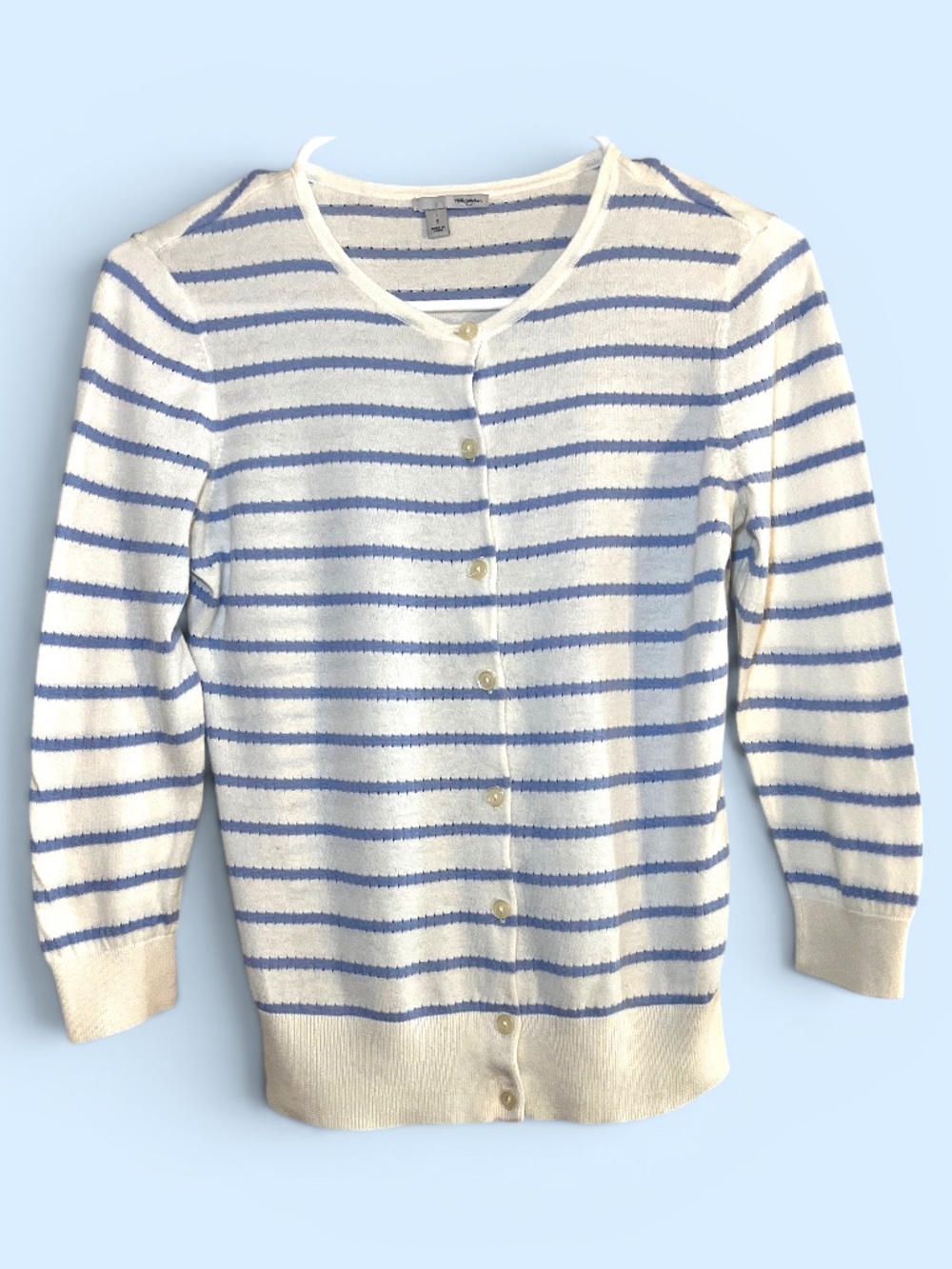 Halogen Lightweight Blue Striped Sweater Size Small